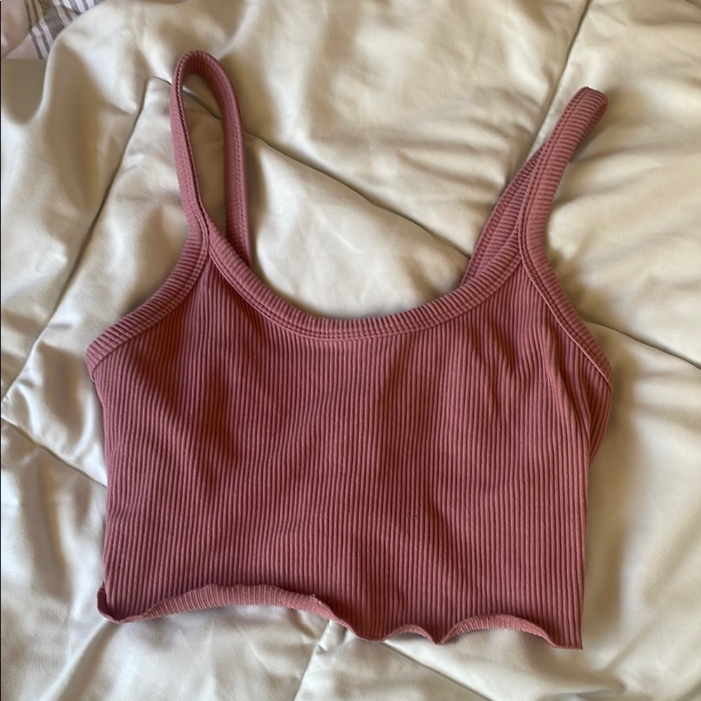 Pink Cropped Tank Top